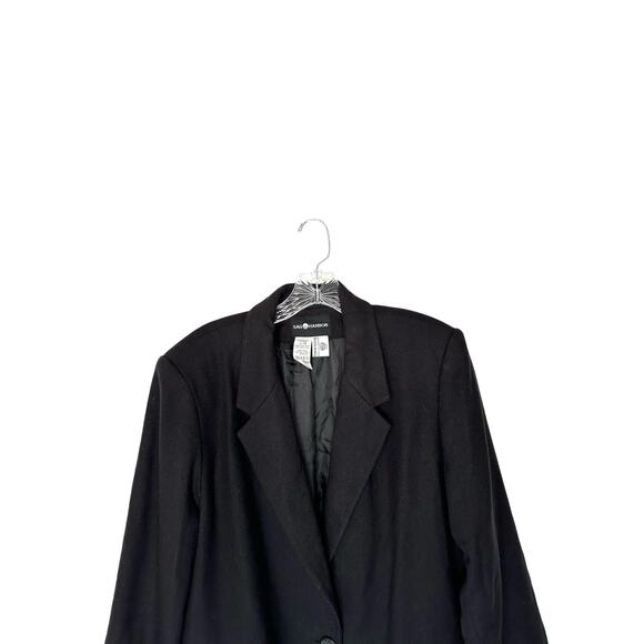 Vintage Black Academia Single Button Oversized Preppy Wool Blazer Size 14 - Picture 4 of 12